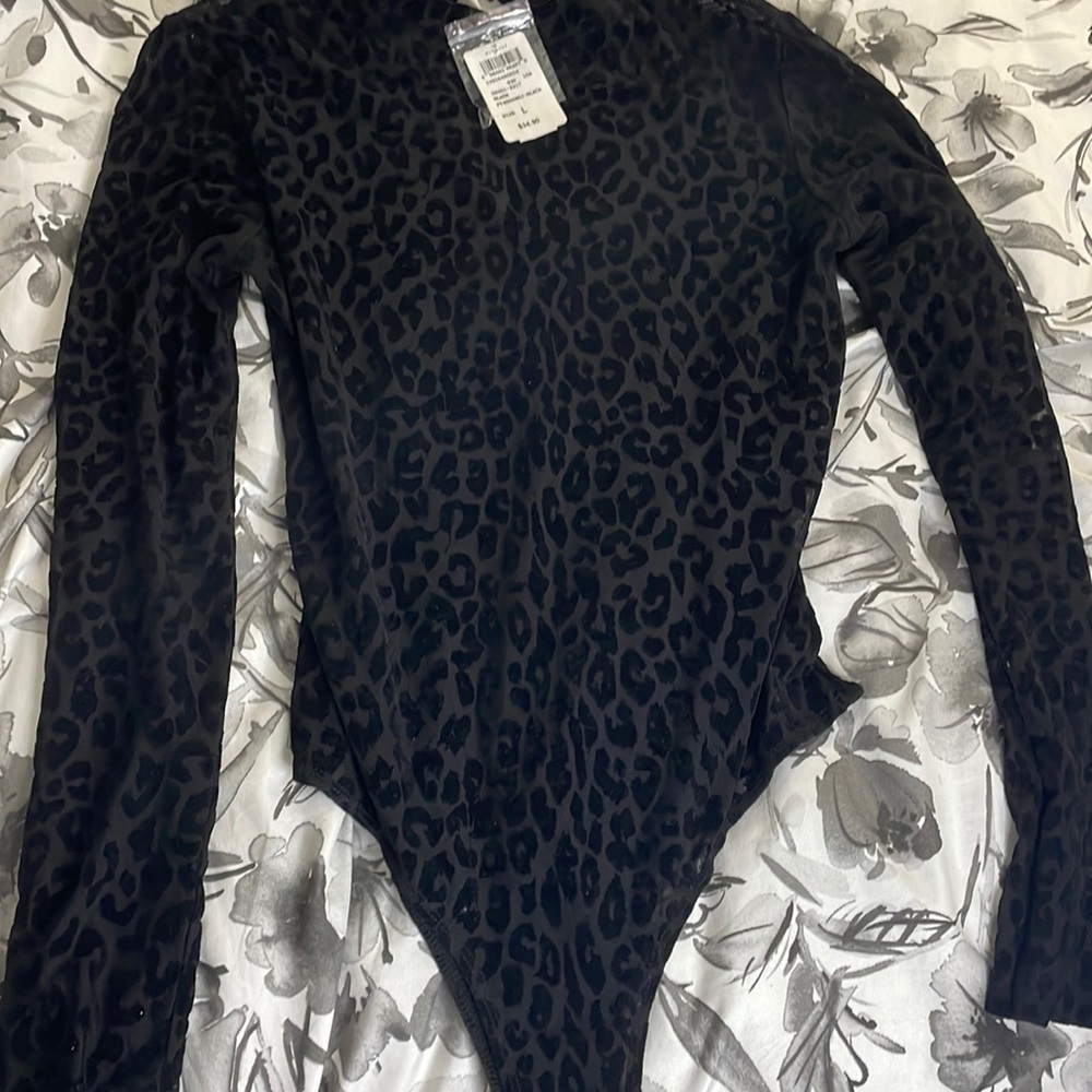 Windsor black leopard print body suit